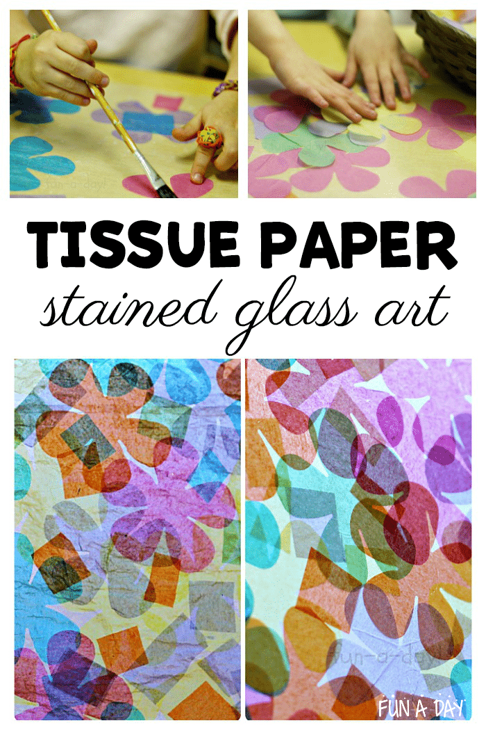 Two Ways to Make Tissue Paper Stained Glass Art for Spring - Fun-A